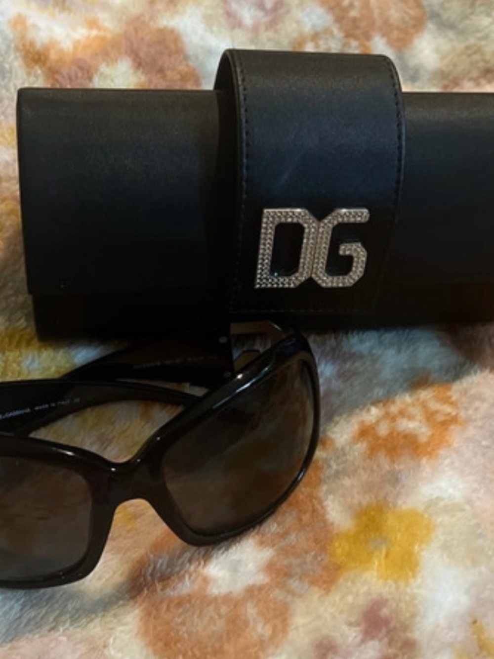 Dolce & Gabbana Black Women's Sunglasses with Embellished DG Case